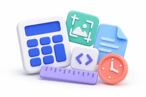 Calculator, image editor, document, code, ruler and clock tools