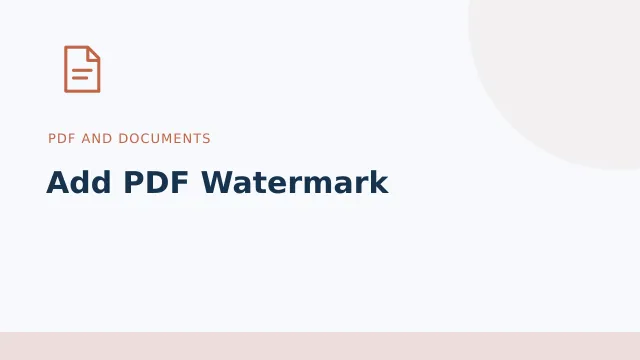 Add PDF Watermark — PDF and documents tool illustration