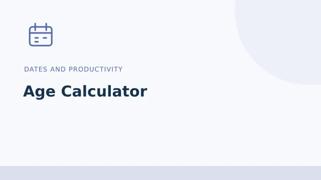 Age Calculator — Dates and productivity tool illustration