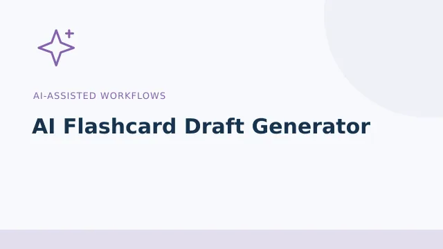 AI Flashcard Draft Generator — AI-assisted workflows tool illustration