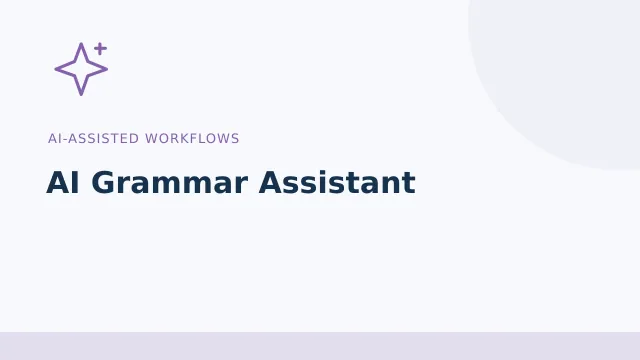 AI Grammar Assistant — AI-assisted workflows tool illustration