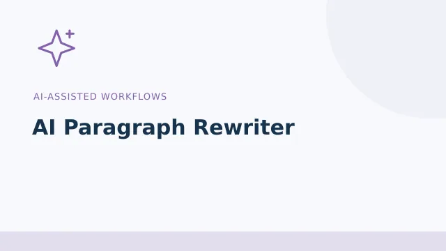 AI Paragraph Rewriter — AI-assisted workflows tool illustration