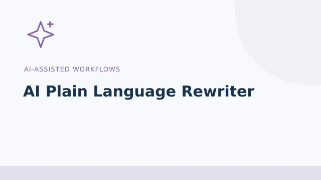 AI Plain Language Rewriter — AI-assisted workflows tool illustration