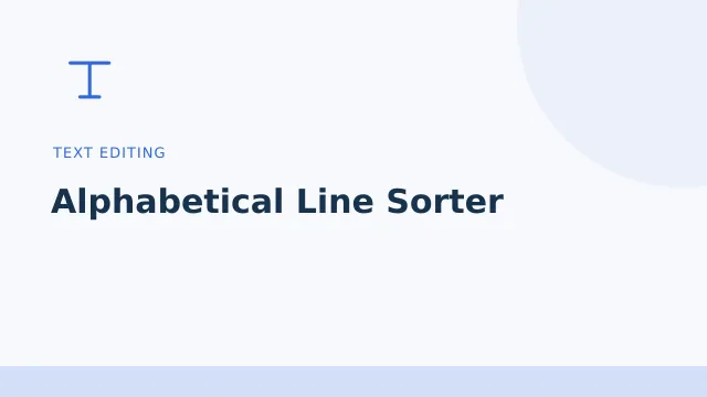 Alphabetical Line Sorter — Text editing tool illustration