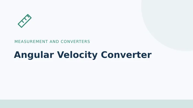 Angular Velocity Converter — Measurement and converters tool illustration