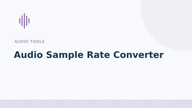 Audio Sample Rate Converter — Audio tools tool illustration