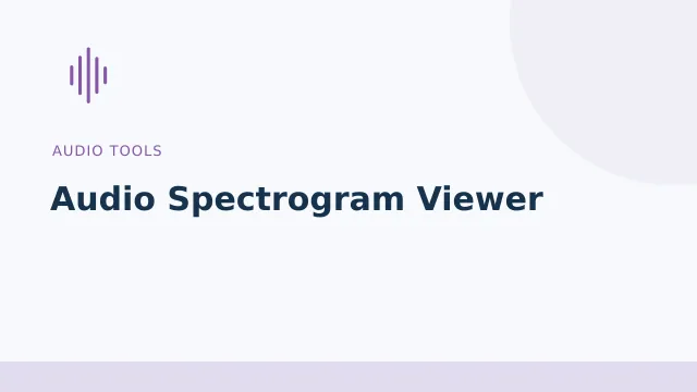 Audio Spectrogram Viewer — Audio tools tool illustration