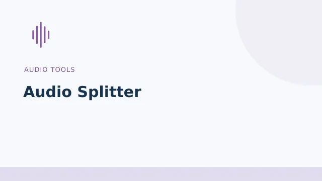 Audio Splitter — Audio tools tool illustration