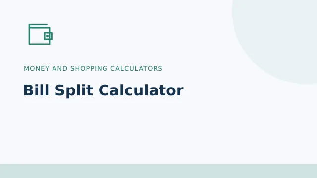 Bill Split Calculator — Money and shopping calculators tool illustration