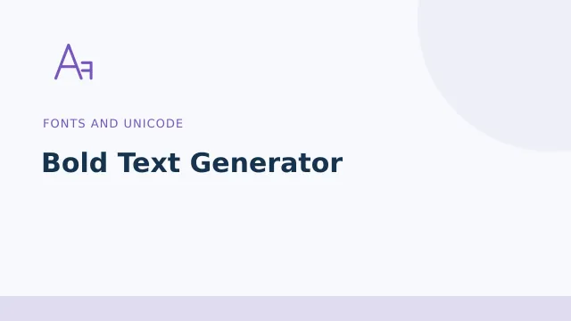 Bold Text Generator — Fonts and Unicode tool illustration