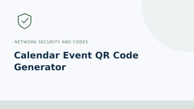 Calendar Event QR Code Generator — Network security and codes tool illustration