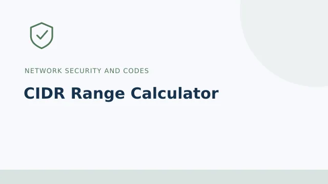 CIDR Range Calculator — Network security and codes tool illustration