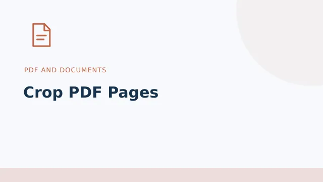 Crop PDF Pages — PDF and documents tool illustration