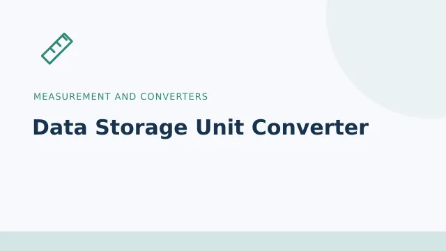 Data Storage Unit Converter — Measurement and converters tool illustration