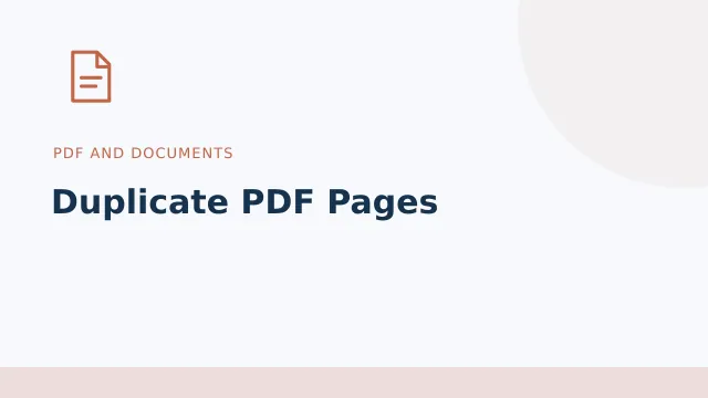 Duplicate PDF Pages — PDF and documents tool illustration