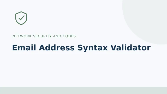 Email Address Syntax Validator — Network security and codes tool illustration