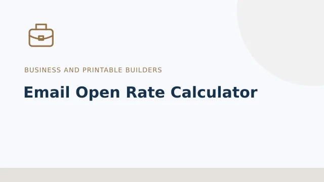 Email Open Rate Calculator — Business and printable builders tool illustration