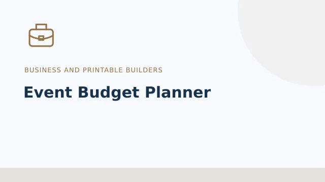 Event Budget Planner — Business and printable builders tool illustration