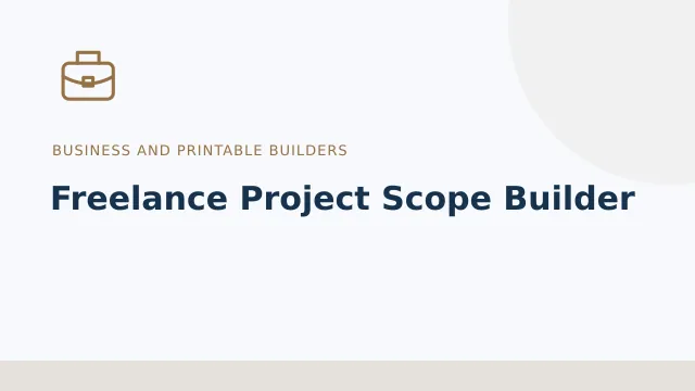 Freelance Project Scope Builder — Business and printable builders tool illustration