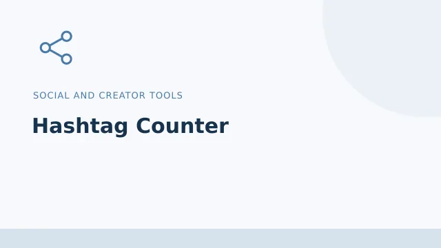 Hashtag Counter — Social and creator tools tool illustration