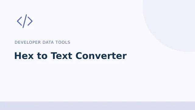 Hex to Text Converter — Developer data tools tool illustration