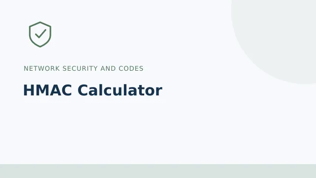 HMAC Calculator — Network security and codes tool illustration