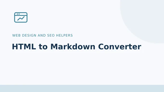 HTML to Markdown Converter — Web design and SEO helpers tool illustration