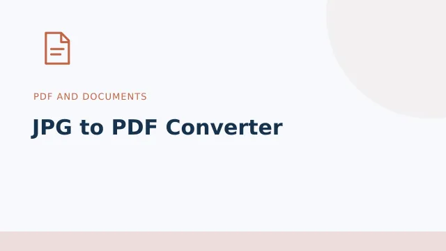 JPG to PDF Converter — PDF and documents tool illustration