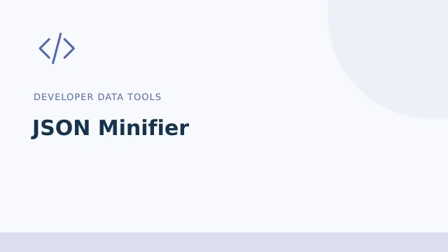 JSON Minifier — Developer data tools tool illustration