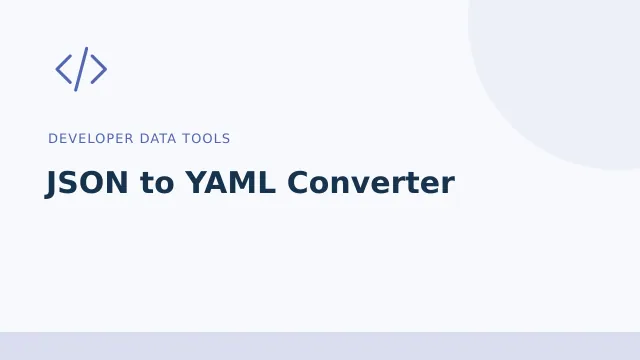 JSON to YAML Converter — Developer data tools tool illustration