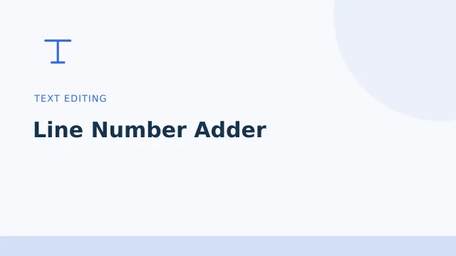 Line Number Adder — Text editing tool illustration