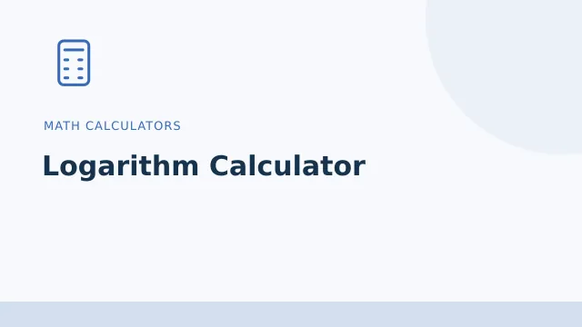 Logarithm Calculator — Math calculators tool illustration