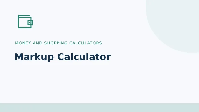Markup Calculator — Money and shopping calculators tool illustration