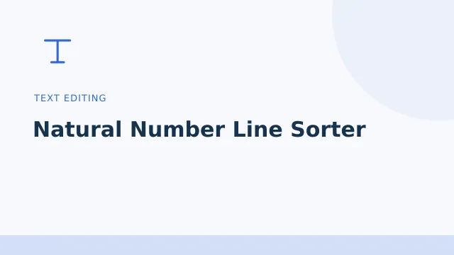 Natural Number Line Sorter — Text editing tool illustration