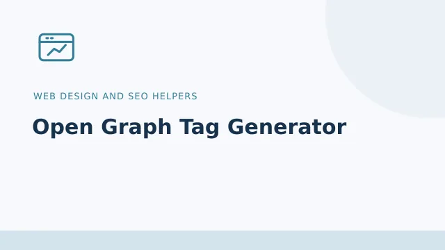 Open Graph Tag Generator — Web design and SEO helpers tool illustration