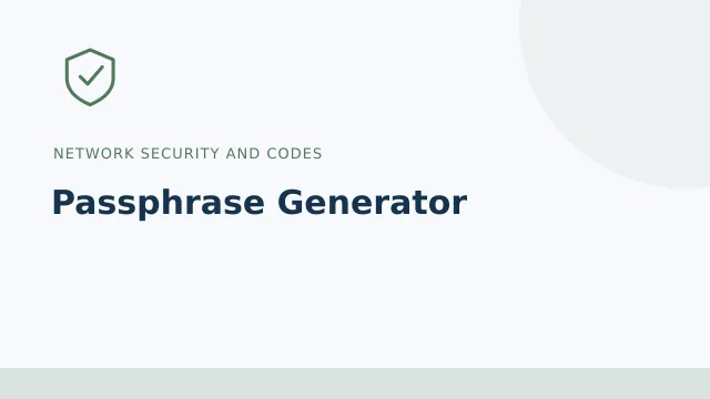 Passphrase Generator — Network security and codes tool illustration