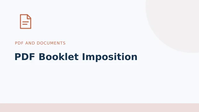 PDF Booklet Imposition — PDF and documents tool illustration