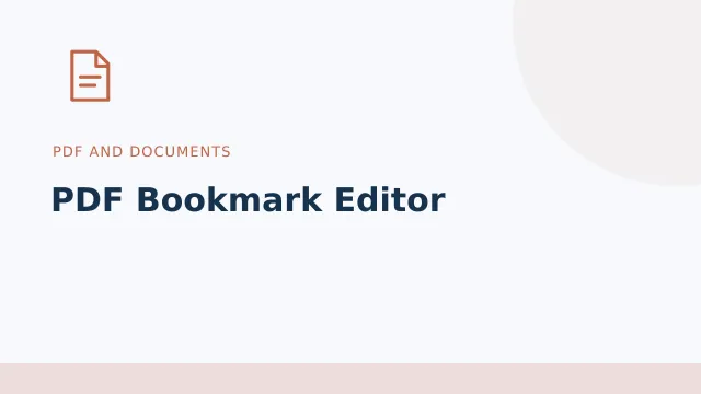 PDF Bookmark Editor — PDF and documents tool illustration