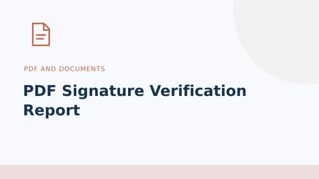 PDF Signature Verification Report — PDF and documents tool illustration