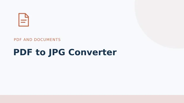 PDF to JPG Converter — PDF and documents tool illustration