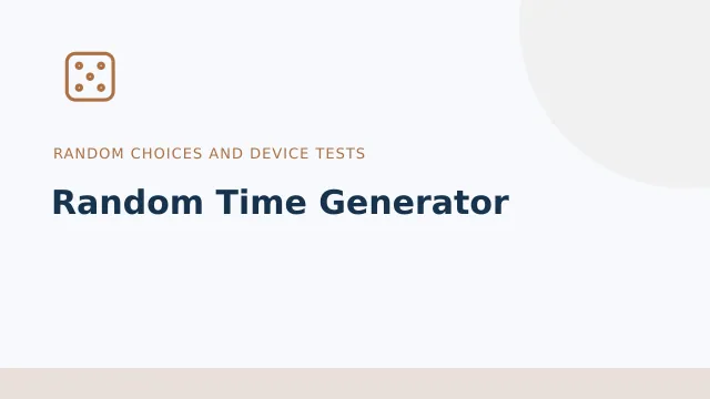 Random Time Generator — Random choices and device tests tool illustration
