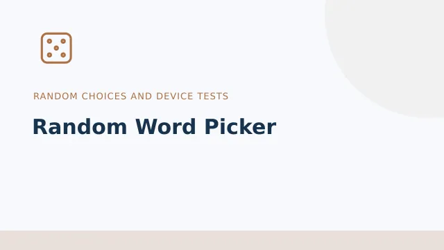 Random Word Picker — Random choices and device tests tool illustration
