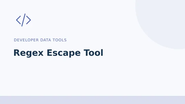 Regex Escape Tool — Developer data tools tool illustration
