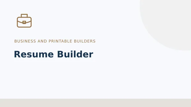 Resume Builder — Business and printable builders tool illustration