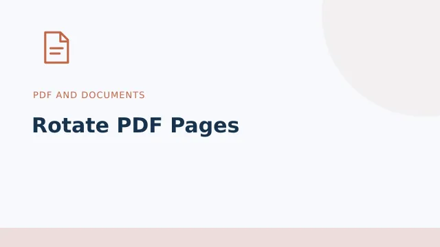Rotate PDF Pages — PDF and documents tool illustration