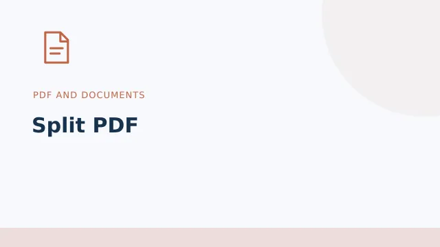 Split PDF — PDF and documents tool illustration