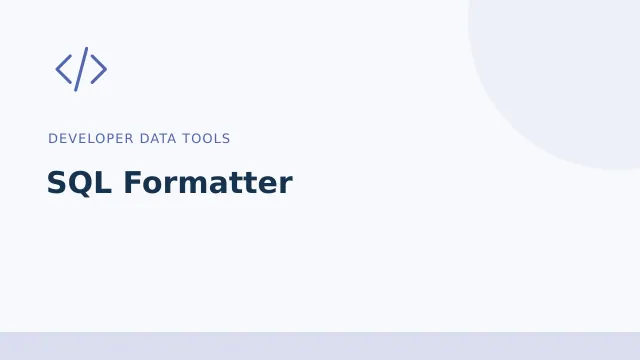 SQL Formatter — Developer data tools tool illustration