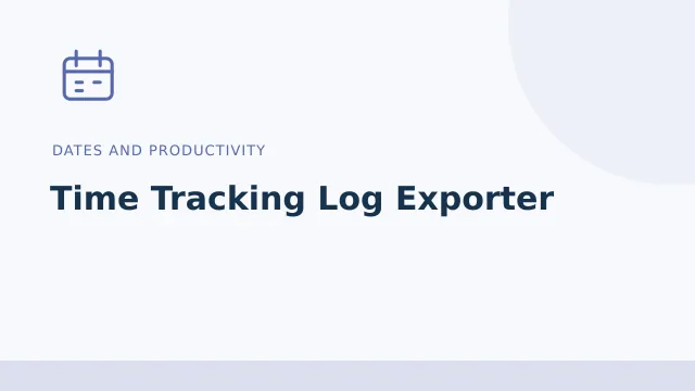 Time Tracking Log Exporter — Dates and productivity tool illustration