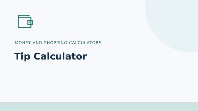 Tip Calculator — Money and shopping calculators tool illustration