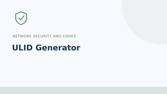 ULID Generator — Network security and codes tool illustration